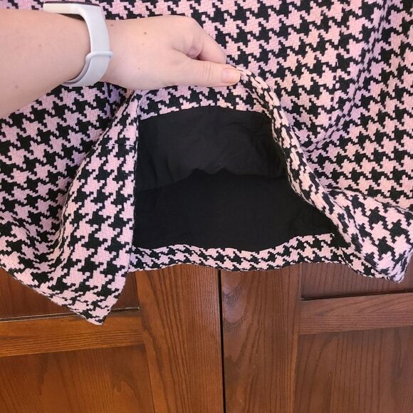 Majorelle Kirsten Mini Dress in Pink Multi Houndtooth One Shoulder XL - Picture 4 of 8